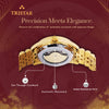 TRISTAR WATCHES BA SERIES NUMERAL BLACK DIAL WITH GOLD STRAP