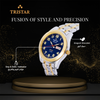 TRISTAR WATCHES BA SERIES NUMERAL BLUE DIAL 2T GOLD