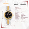 TRISTAR WATCHES BA SERIES INDEX BLACK DIAL 2T GOLD