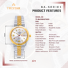 TRISTAR WATCHES BA SERIES INDEX SILVER DIAL 2T GOLD