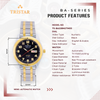 TRISTAR WATCHES BA SERIES NUMERAL BLACK DIAL 2T GOLD