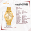 TRISTAR WATCHES BA SERIES INDEX GOLD DIAL