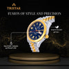 TRISTAR WATCHES BA SERIES INDEX BLUE DIAL 2T GOLD