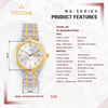 TRISTAR WATCHES BA SERIES NUMERAL SILVER DIAL 2T GOLD
