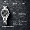 TRISTAR WATCHES RD BLACK DIAL INDEX SS