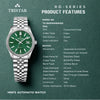 TRISTAR WATCHES RM GREEN MOTIF DIAL INDEX SS