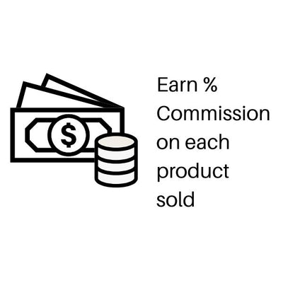 Earn % commission on each product sold