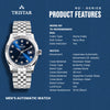 TRISTAR WATCHES RD BLUE DIAL STONE INDEX SS